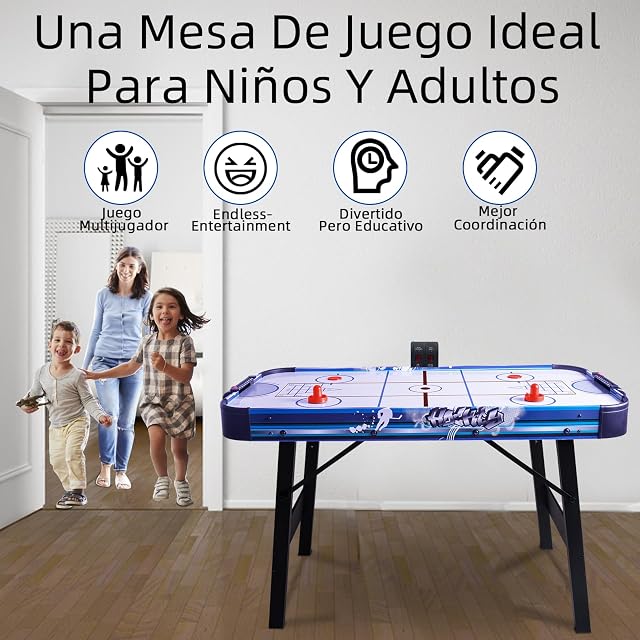Foto 2 de 7 de HLC - Mesa multijuego 3 en 1, Air Hockey Mesa, Bowling, Shuffleboard, con ventilador de 12 V, tamaño 130 x 61…