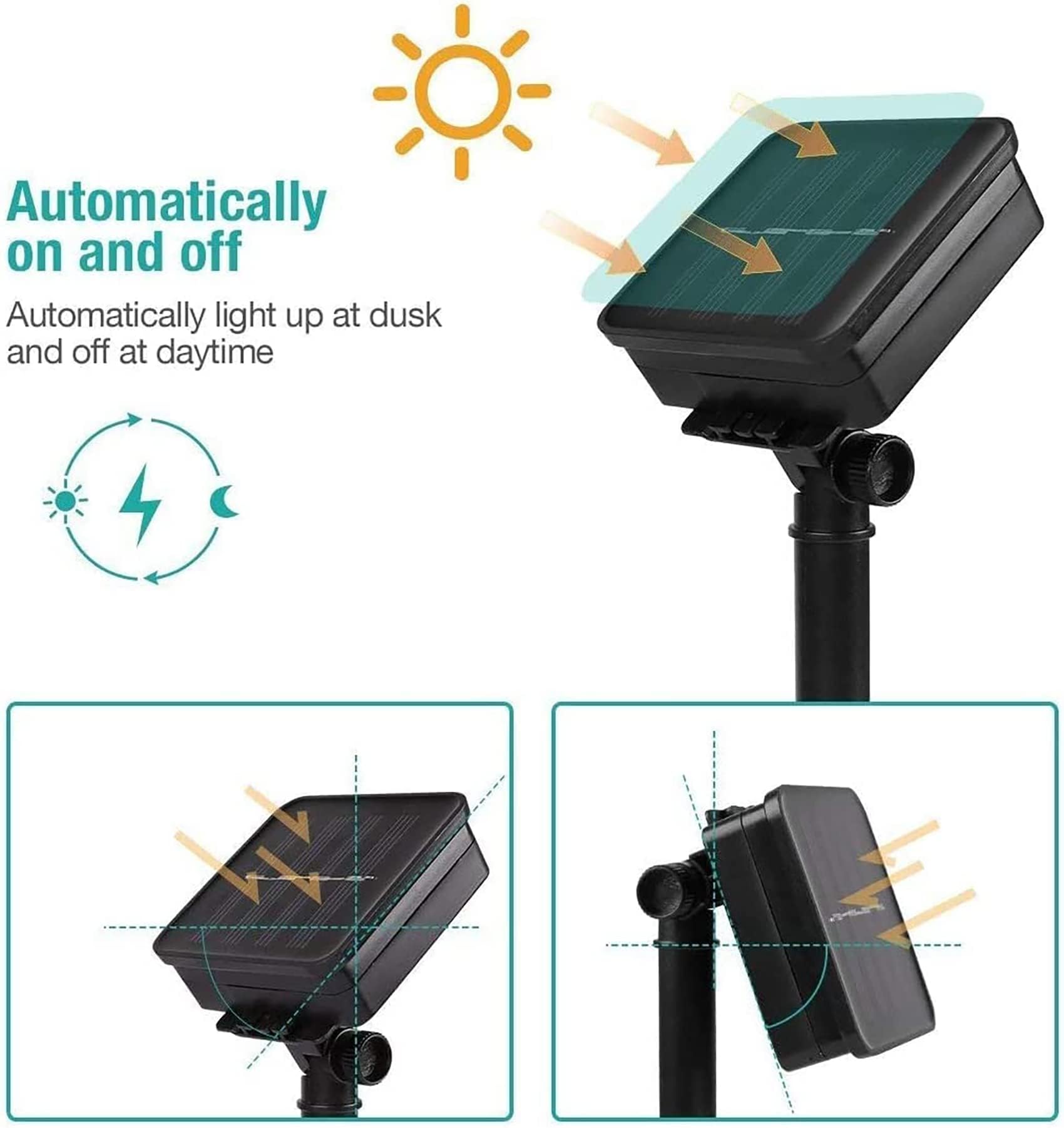 Catena luminosa a energia solare per esterni, con telecomando, catena luminosa a forma di fiore di ciliegio, 52 m, 500 LED con 8 modalità, a energia solare per giardino (bianco)