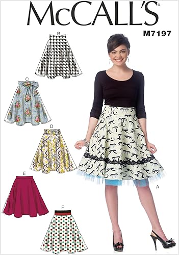 McCall's Patterns M7197 Plantilla de costura para faldas de señoritas, A5 (6-8-10-12-14)