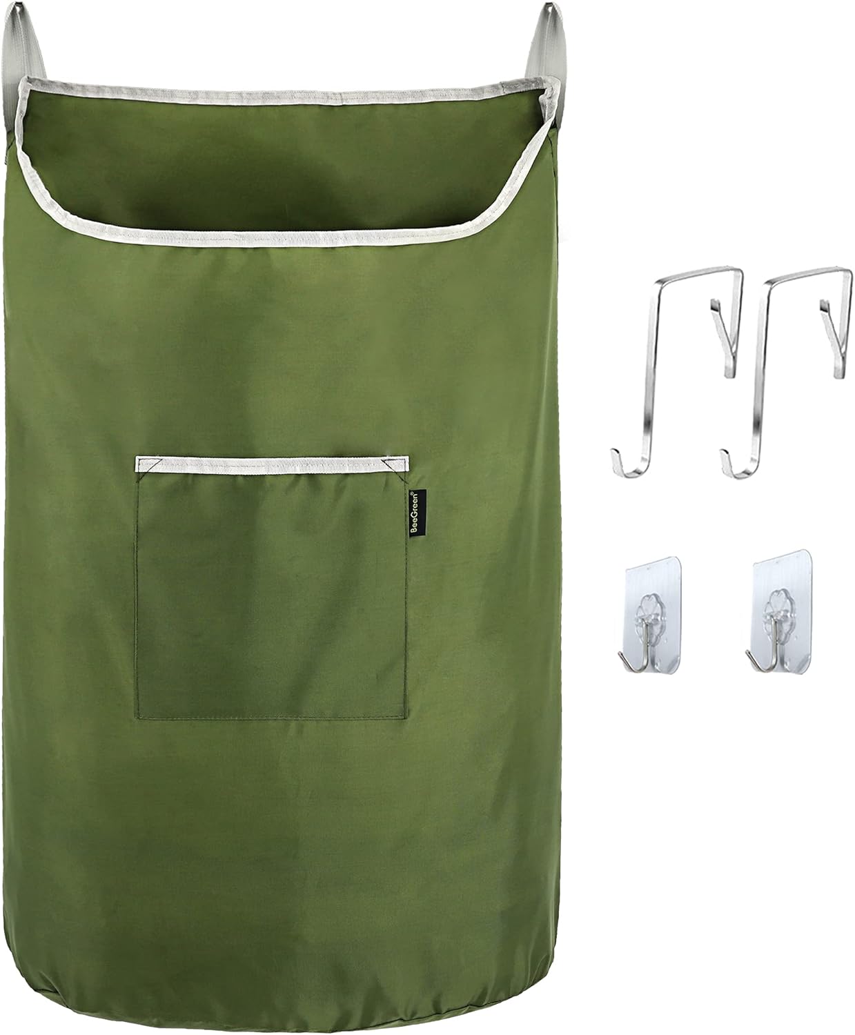 BeeGreen Green Hanging Laundry Hamper Bag X-Large Over the Door Hanging ...