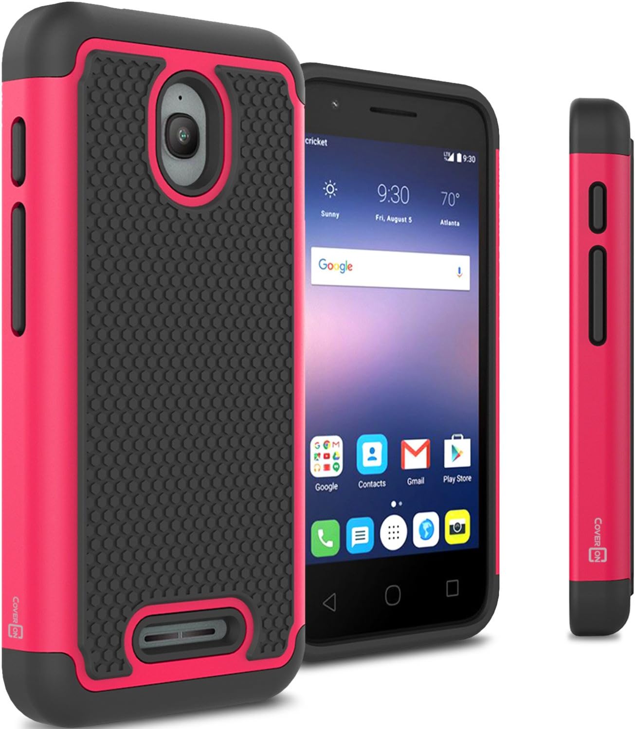 Alcatel Dawn Case, Alcatel Streak Case, Alcatel Ideal Case, CoverON® [HexaGuard Series] Slim Hybrid Hard Case for Alcatel One Touch Dawn – Hot Pink (Not Fit Ideal Xcite)