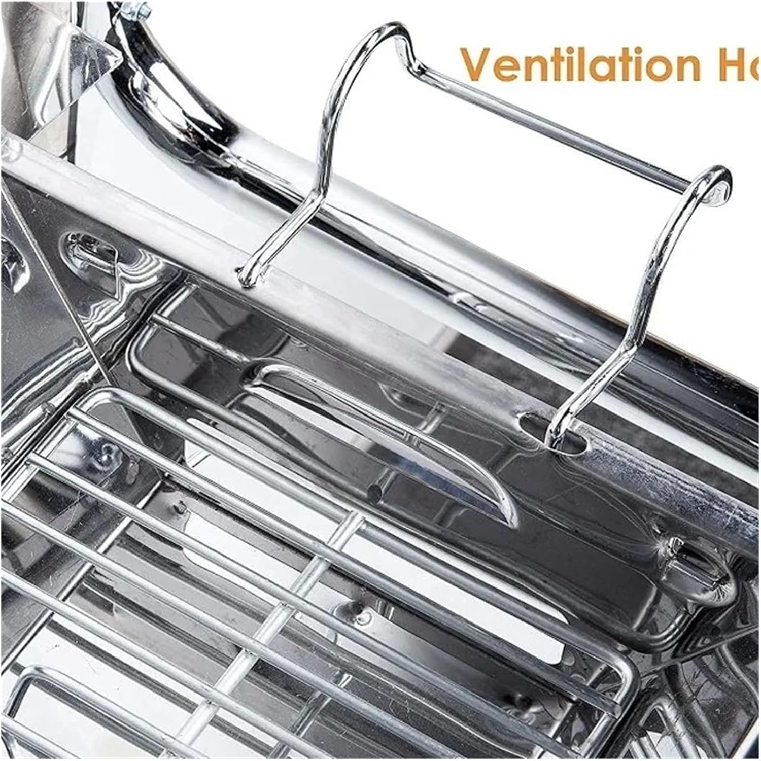 Folding Portable Barbecue Grill Stainless Steel Tool Suitable For Outdoor Cooking Camping Picnicking Beach(Barbecue grill 48CM)