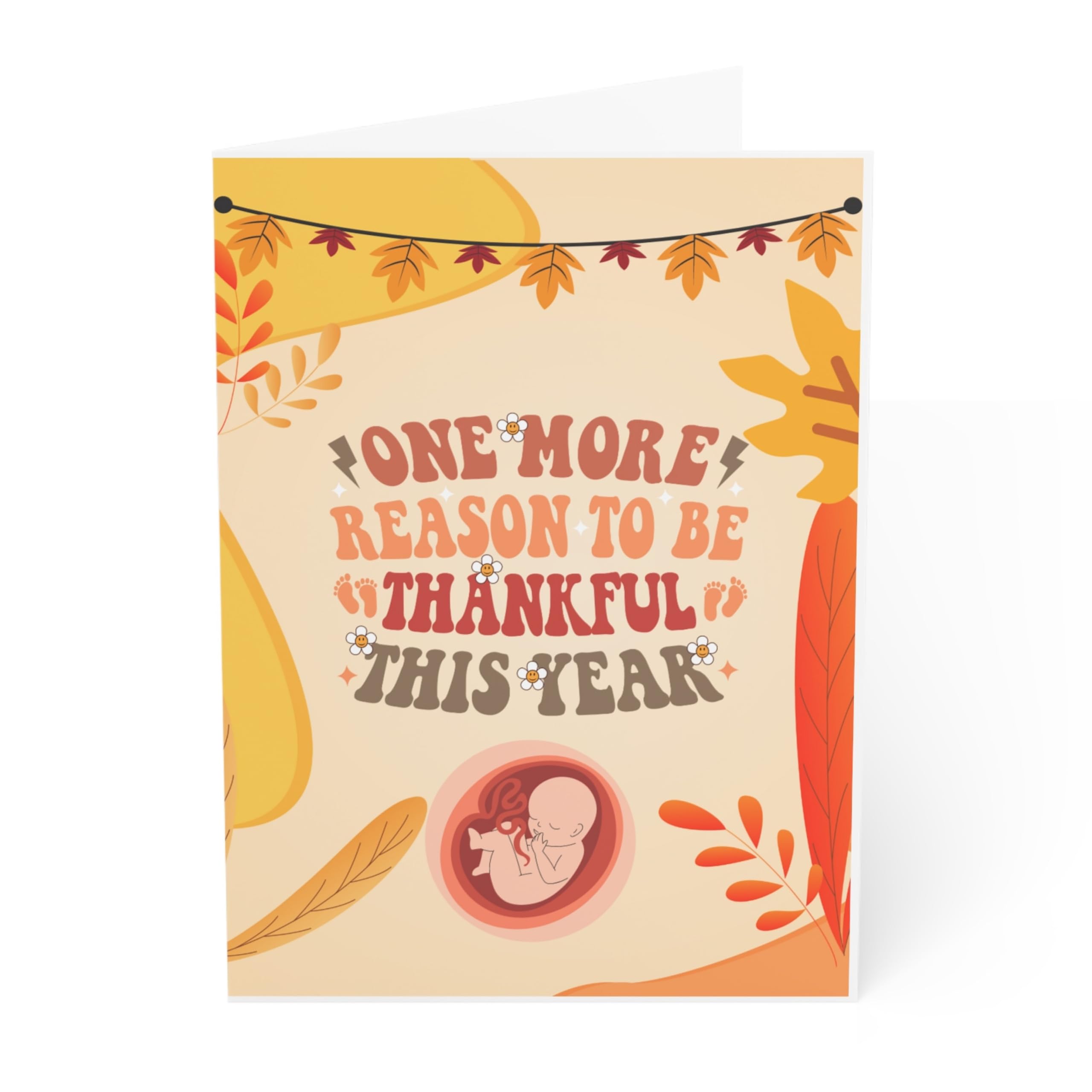 J&J'S TOYSCAPE Im pregnant Card, Baby Announcement Joke Card, Funny New Baby Card, Thanksgiving Baby, Large 8.5 x 5.5 Card with Envelope, Blank Inside (Thankful For)
