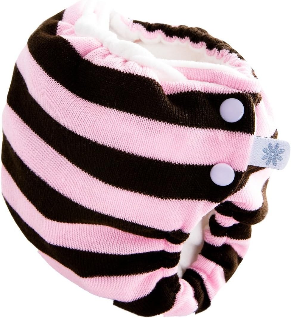 Ecobubs Wool-Blend Diapers From New Zealand - Petal Pink/Chocolate Medium 11-25lbs