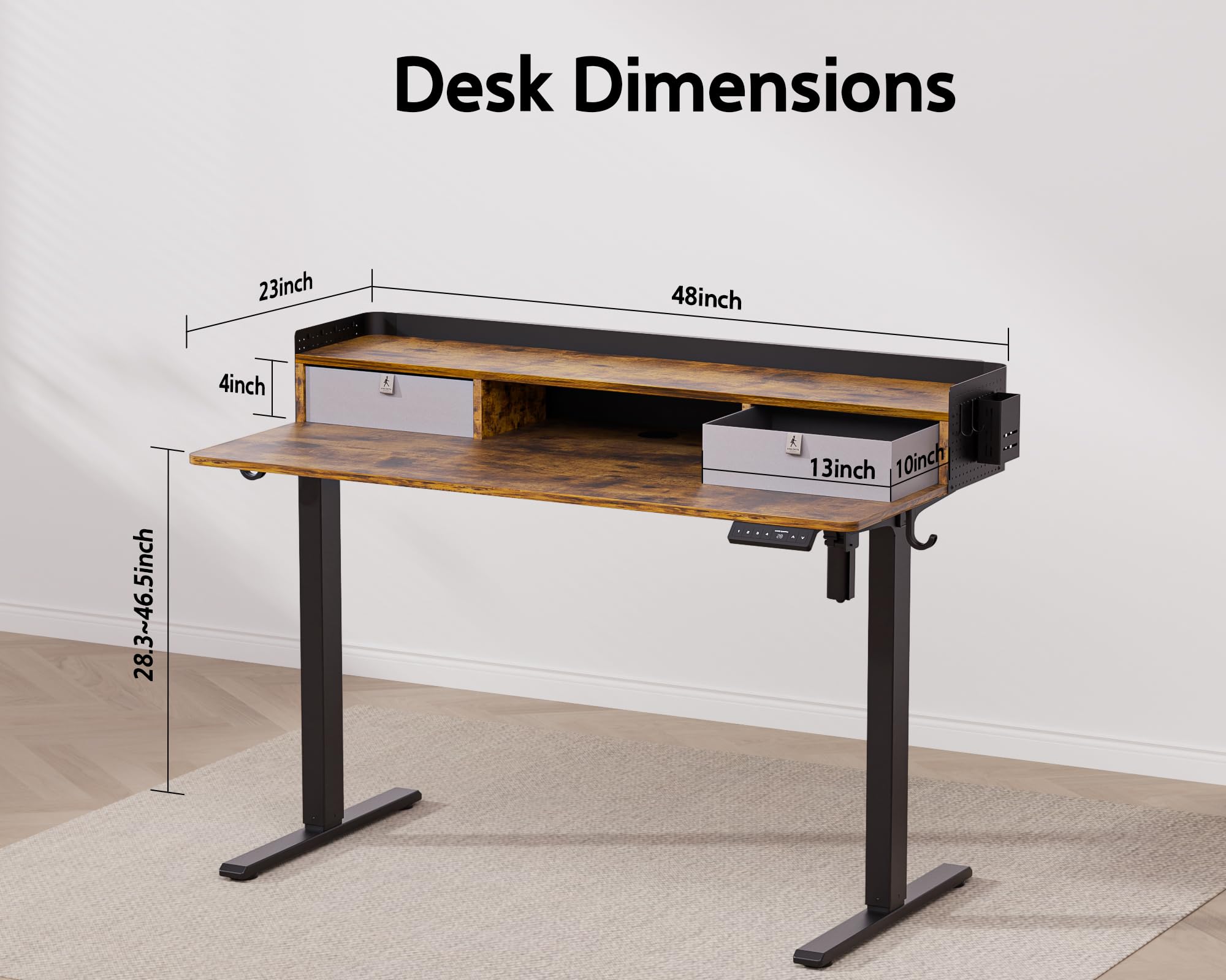 Homall In Hoogte Verstelbaar Elektrisch Bureau, 120x60 cm, Staand