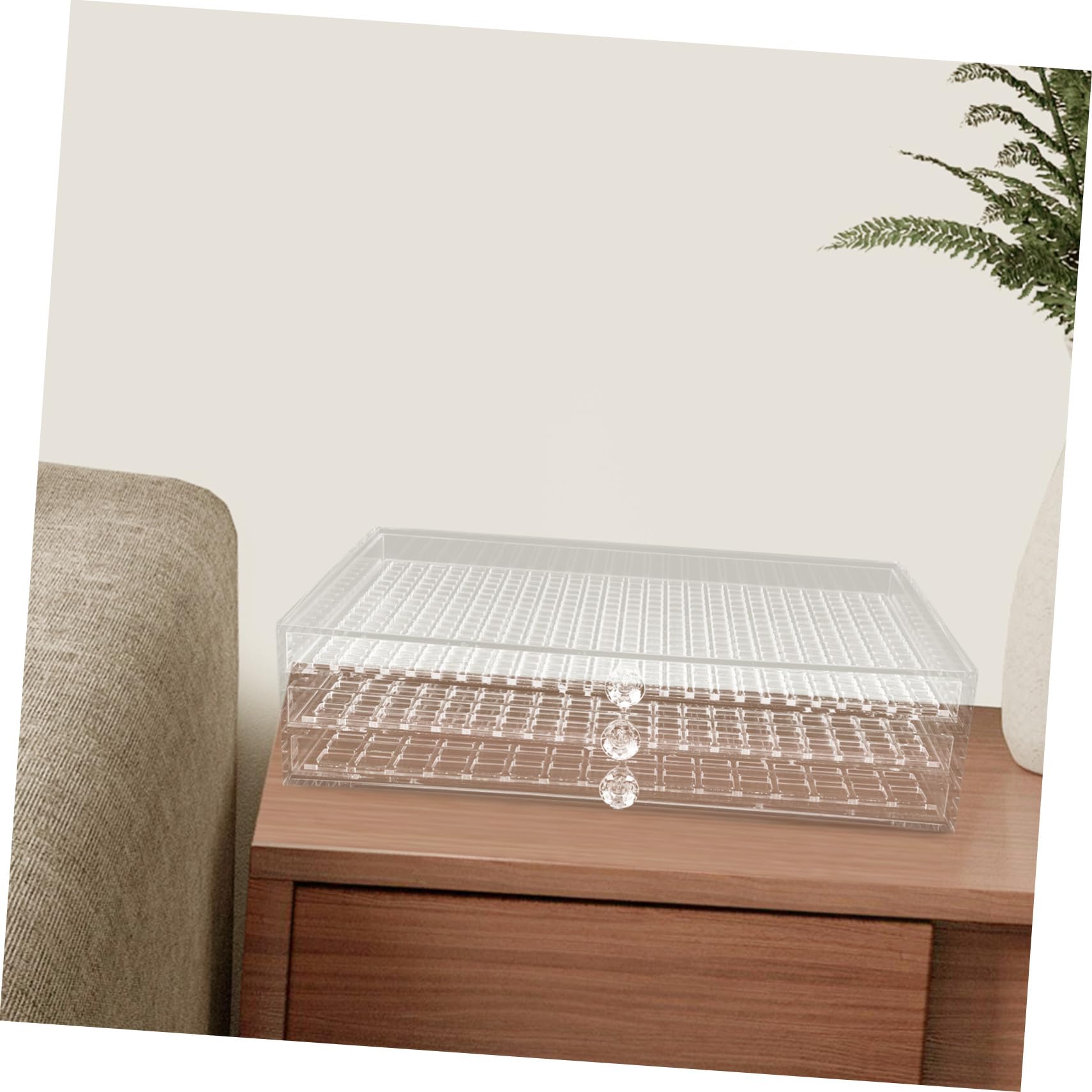 Boîte de Rangement à Trois Tiroirs Organisateur de Breloques Transparent pour Fournitures D'art et Bijoux