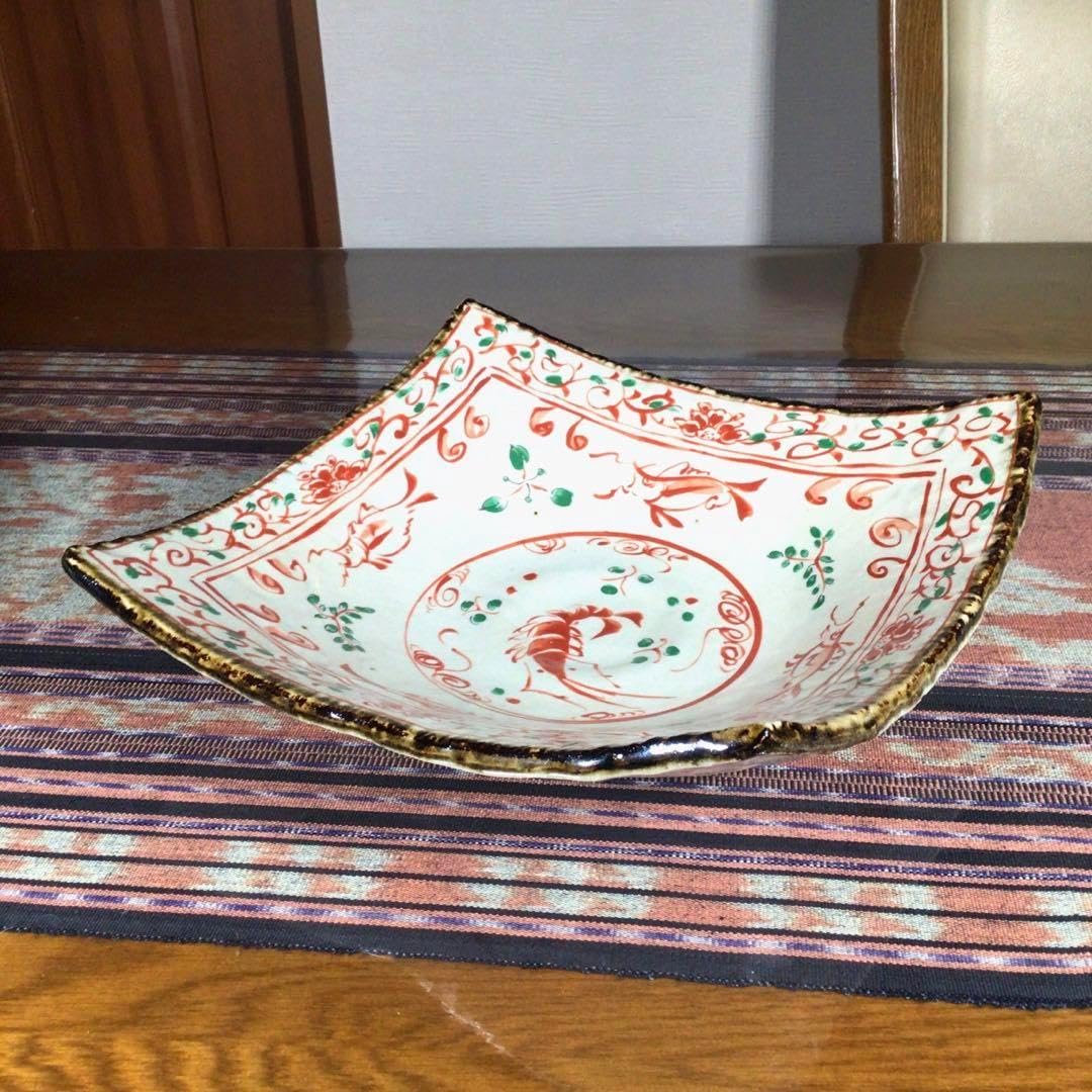 今こそうー特価』 つみき (龍峰) 花風流 『古赤絵 正角盛鉢』 大