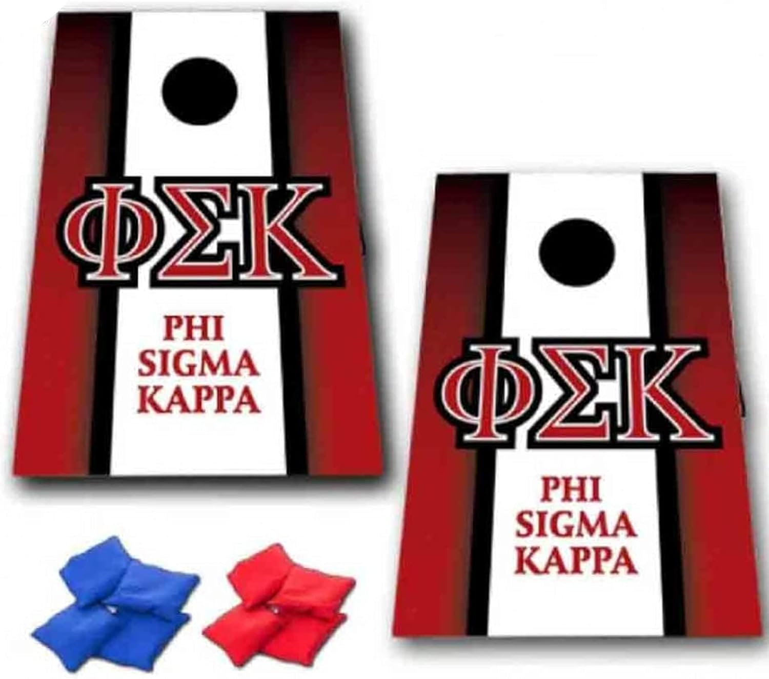 VictoryStore Cornhole Games - Phi Sigma Kappa Cornhole Bag Toss Game - Vertical Stripe - 8 Bags Included
