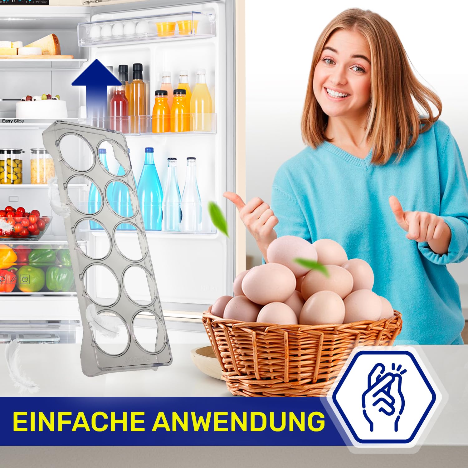 Eier Aufbewahrung Kühlschrank 250x90x25 mm mit Originalcode DA63-06221A für Samsung - Garantie 10 Jahre - MONTERAL