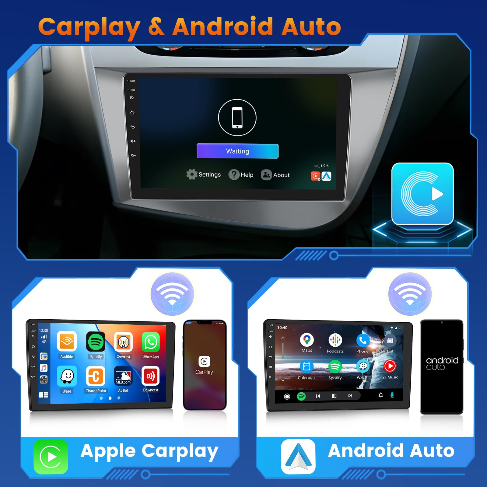 [2+64GB] Inefala Autoradio Android para Seat Leon MK2 2005-2012, 9" Pantalla Radio Coche Bluetooth con Wireless Carplay Android Auto GPS WiFi RDS/FM SWC USB Canbus Cámara de Marcha Atrás Mic — view 3