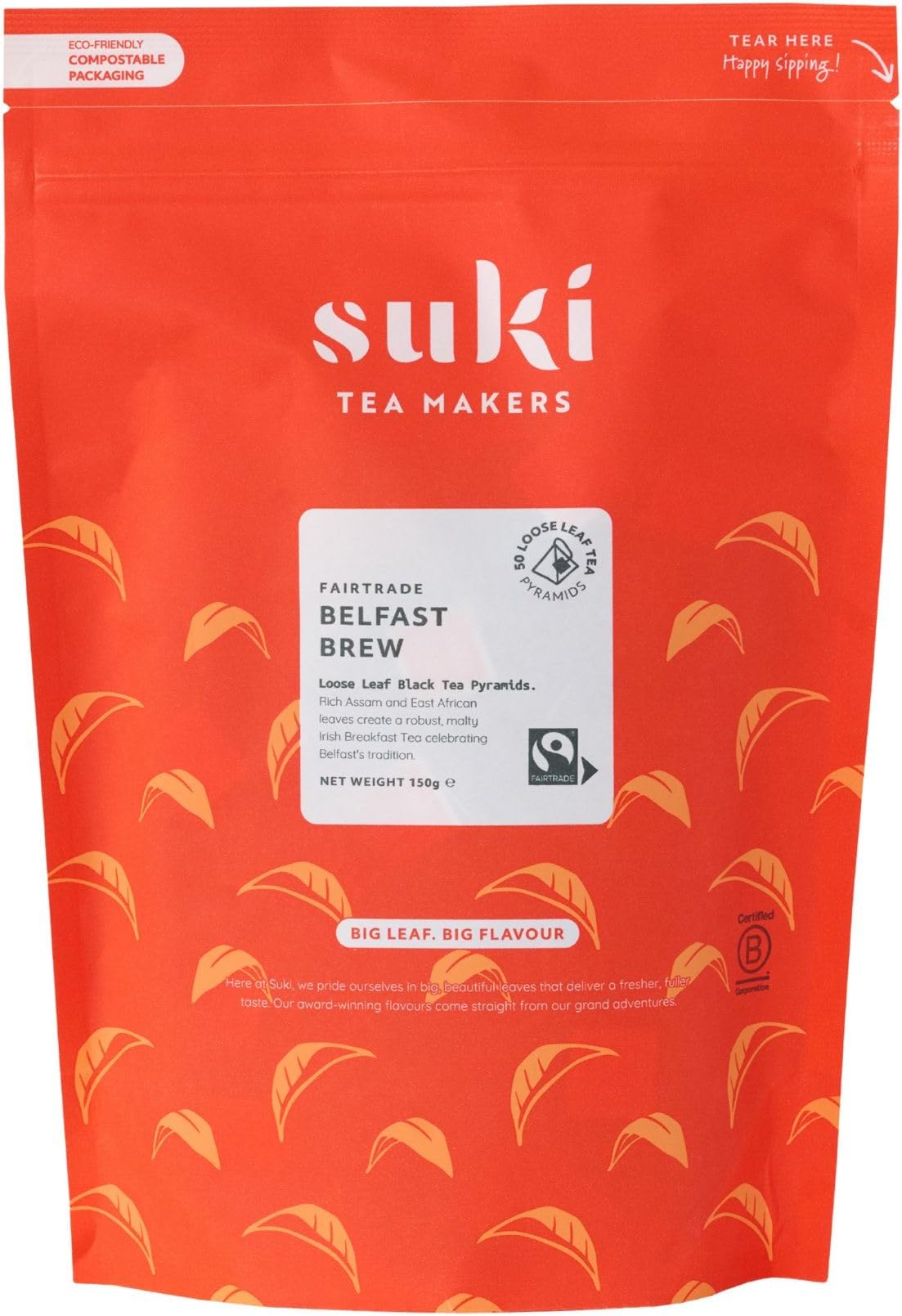 Suki Tea Belfast Brew - Pack of 50 Pyramid Tea Bags