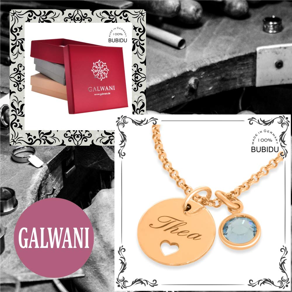 Rosegold Kette Geburt Namenskette mit Herz aus 925 Sterling Silber Goldkette mit Namen moderne Kette mit Gravur Taufe personalisiert Name | HANDMADE IN GERMANY