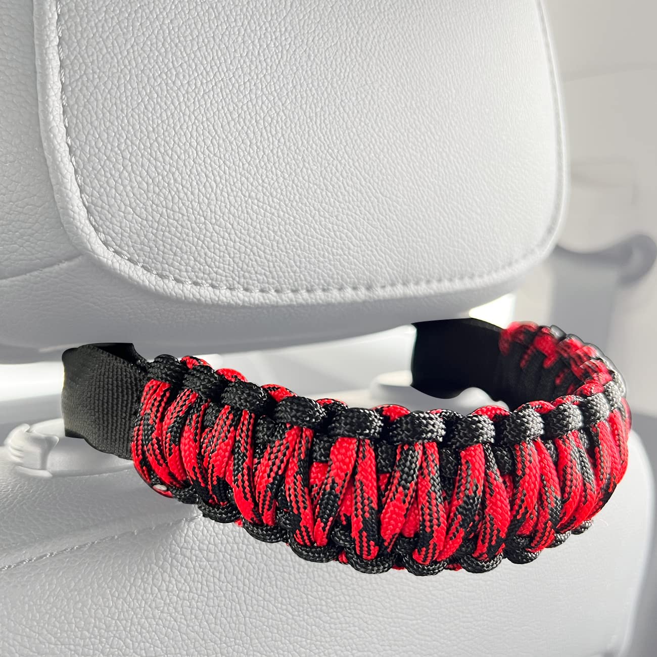 ROMASO Headrest Grab Handles Back Seat Grip Handles Universal Passenger Handles for Jeep Wrangler Gladiator Tacoma Tundra F-150 Colorado Silverado,2Pack(Black&Red Camouflage)