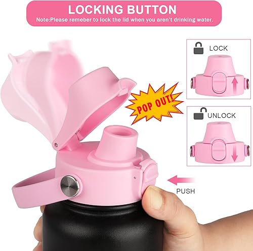 Miniatura 2 de Tapa de boquilla automática para botellas de agua deportivas de boca ancha HydroFlask, tapa de repuesto para Hydro Flask de boca ancha de 12, 16,