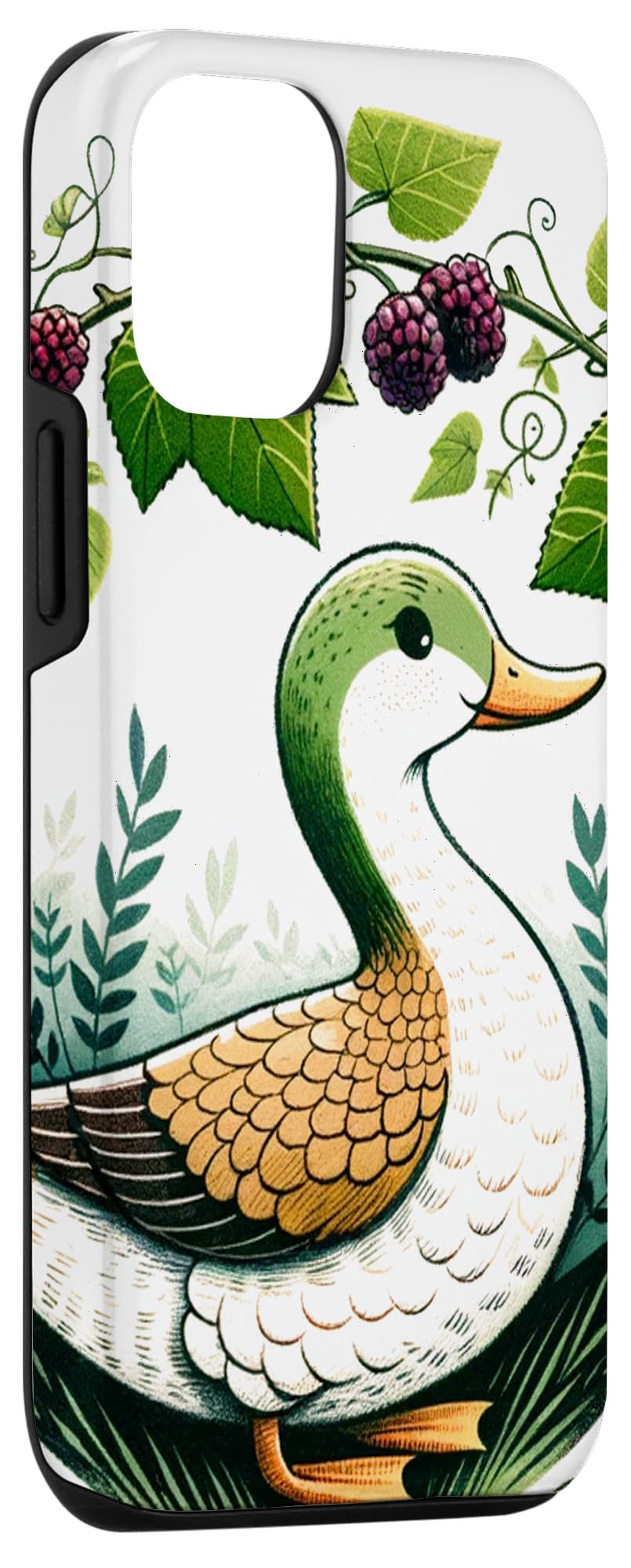 iPhone 15 Mulberry Mallard Duck Illustration Case - Image 3