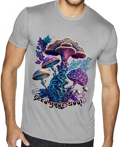 Camiseta de gamuza con estampado de hongos - Hermosa camiseta - Camiseta estampada de gamuza