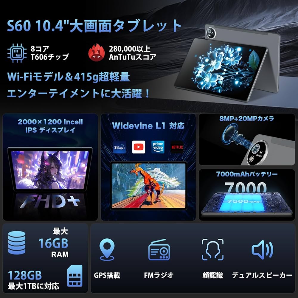 Amazon.co.jp: 【タブレット 10インチ 2024初登場】アビドパッド S60