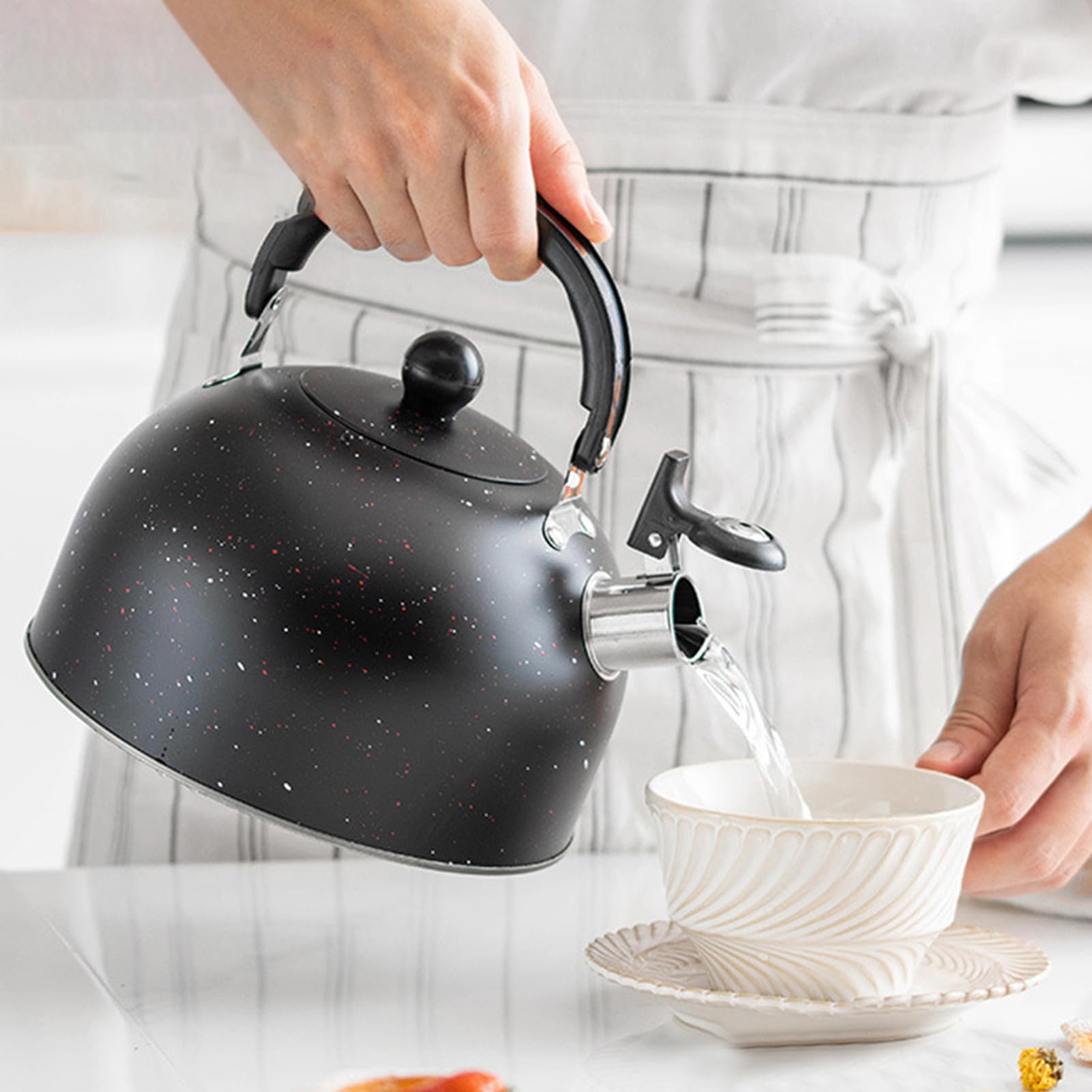 Tetera Silbadora De Acero Inoxidable 2.5L – Para Todas Las Cocinas (inducción, Gas, Vitrocerámica), Color Gris Y Mango Ergonómico