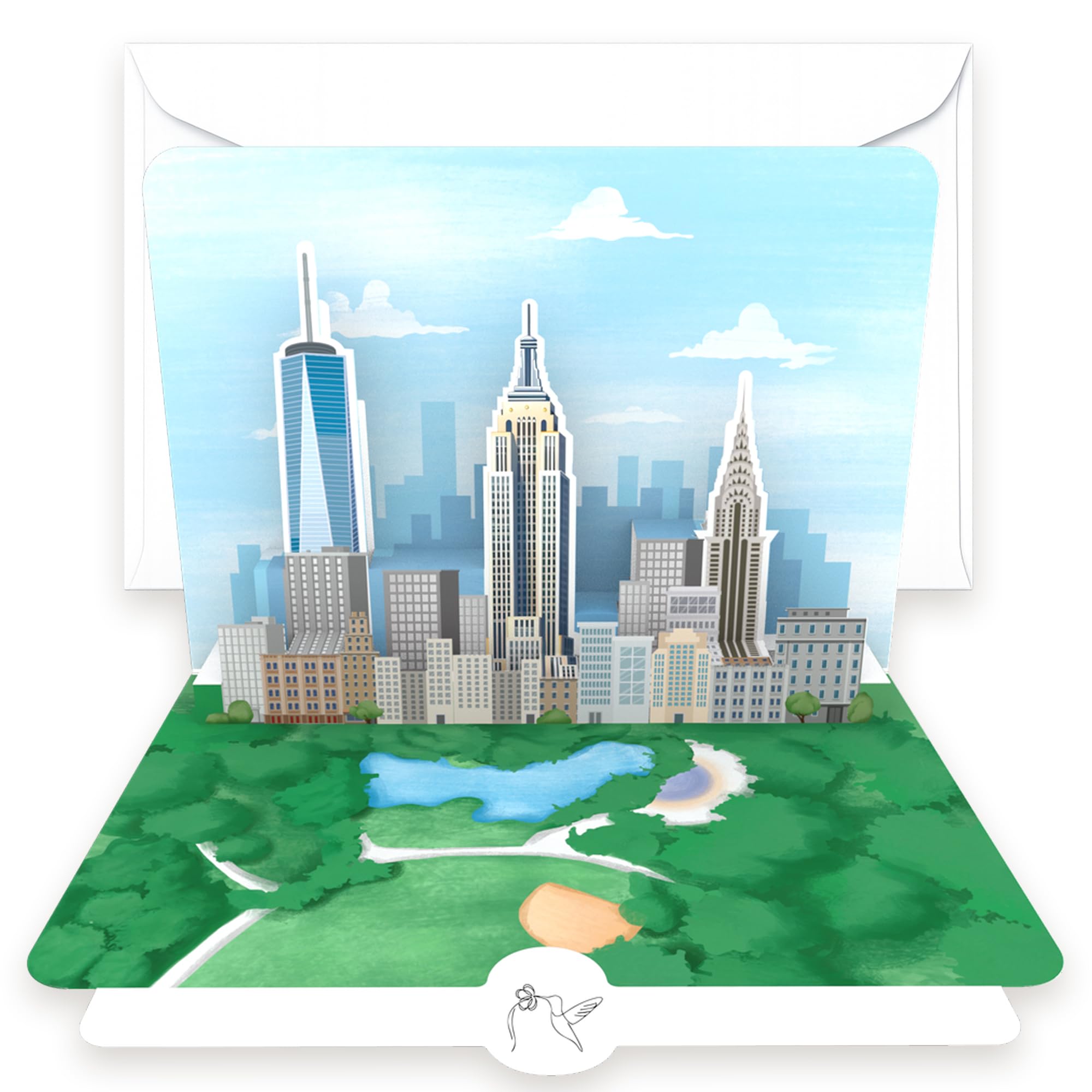 Pop-Up Map New York City - 3D Voucher Card & Gift Packaging for USA Travel & City Trip NYC, Travel Voucher for Men, Women & Teenagers, Holiday Card & Money Gift America