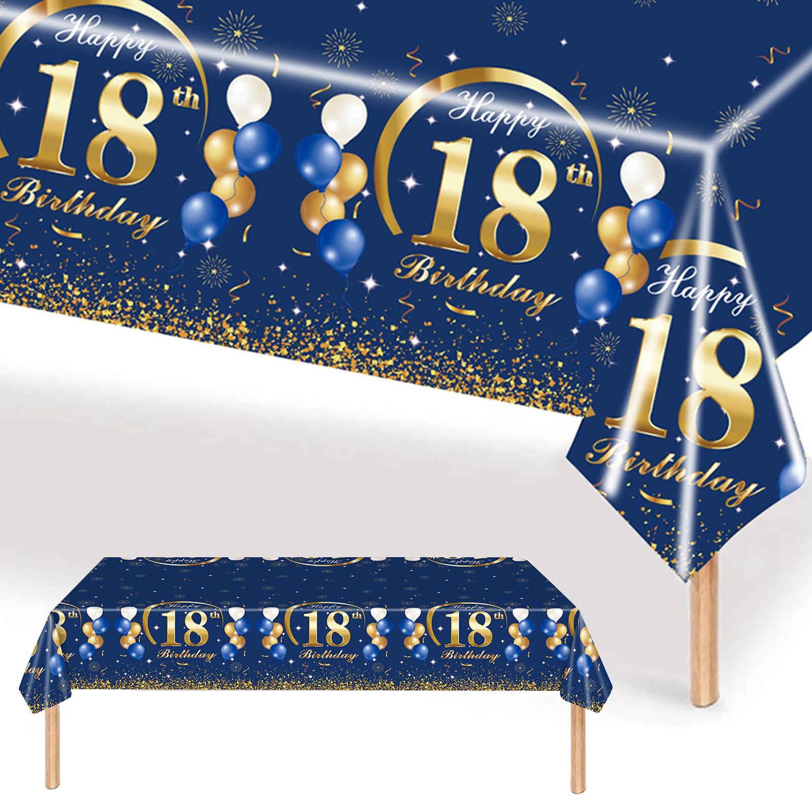 GROVBLE 2 tovaglie rettangolari per 18 compleanni, tovaglia per compleanno, per feste di 18 compleanno, 137 x 274 cm (18 anni