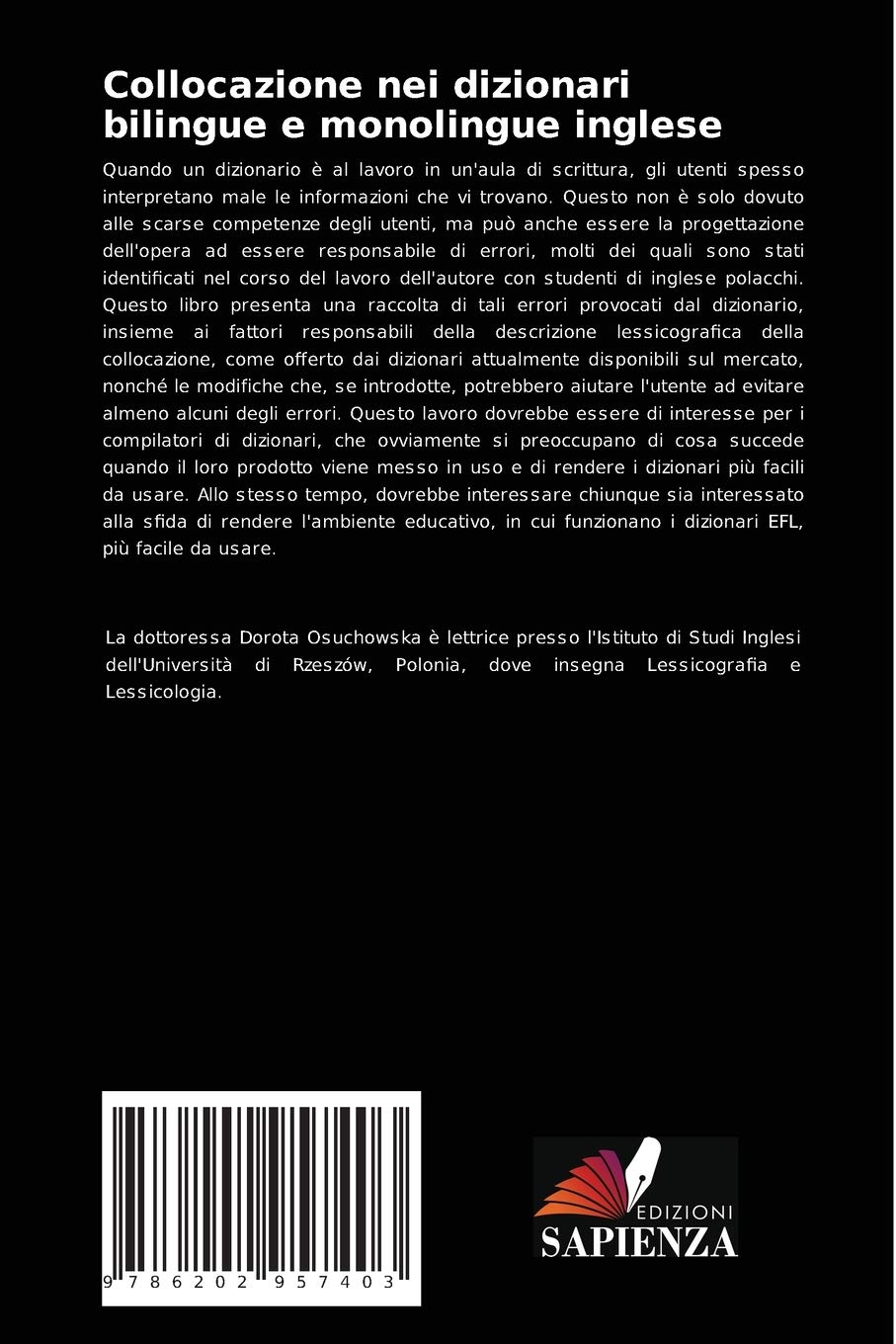 Collocazione nei dizionari bilingue e monolingue inglese