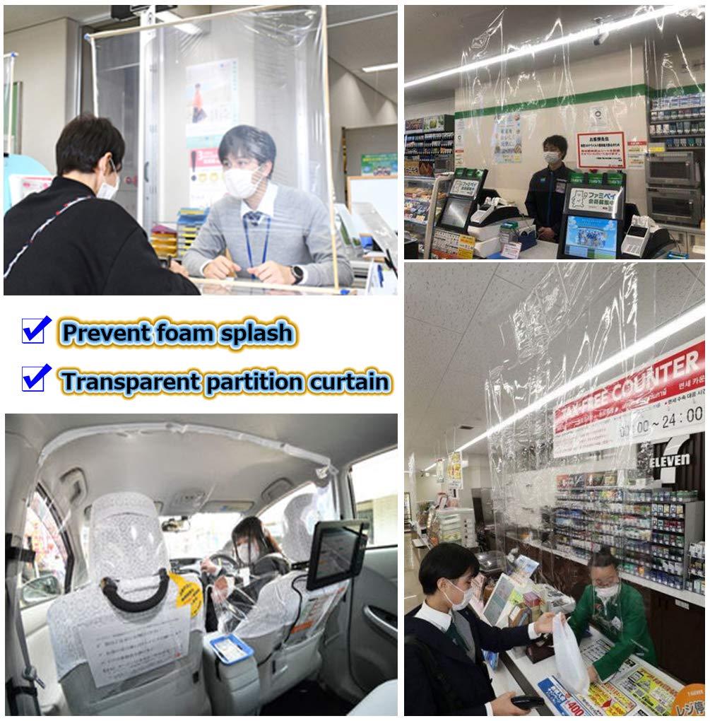 Abdeckplane transparente Plane Isolationsfolie Anti Fog Anti Splash Anti Spitting Staubschutz mit Ösen Einfach zu installierende Schutzfolie