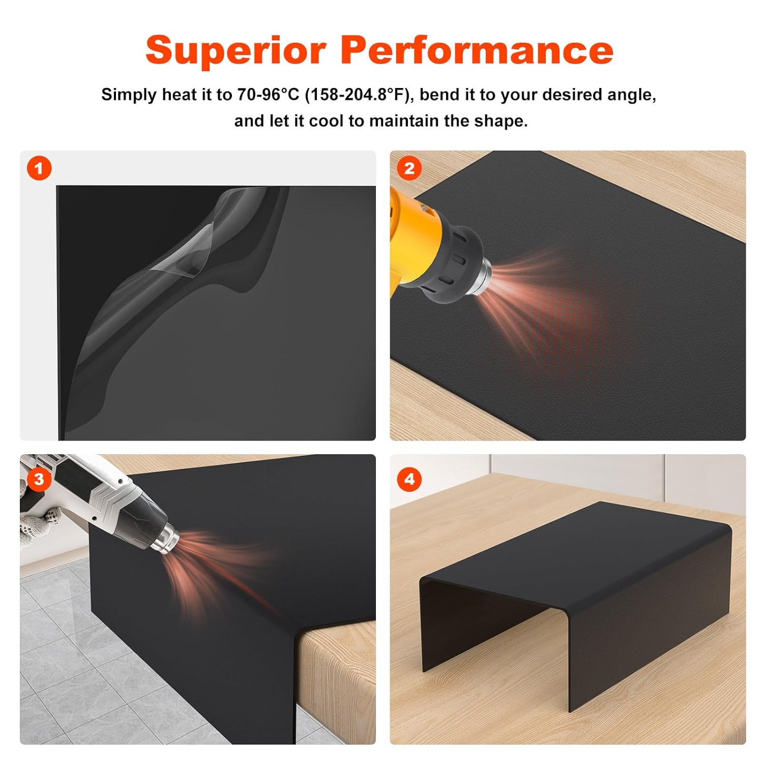 ABS Plastic Sheet 1/16 Inch Thick Black Plastic Sheet 16"x 12" x 0.06" Flexible Plastic Sheets for Crafts Home Decor and DIY Project Black Plastic Sheeting Moldable Plastic Sheets - 6 Pack