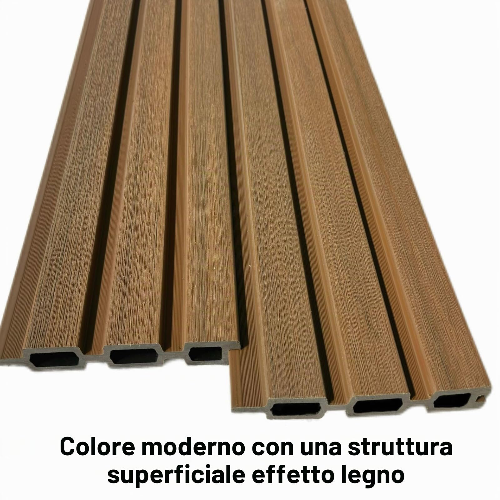 KARAT Recinzione da Giardino in WPC Resistente ai Raggi UV, Gelo e Neve - Protezione Visiva con Pali in Alluminio - Kit Completo di Montaggio Facile - Recinzione per Giardino, Terrazza, Garage (Legno