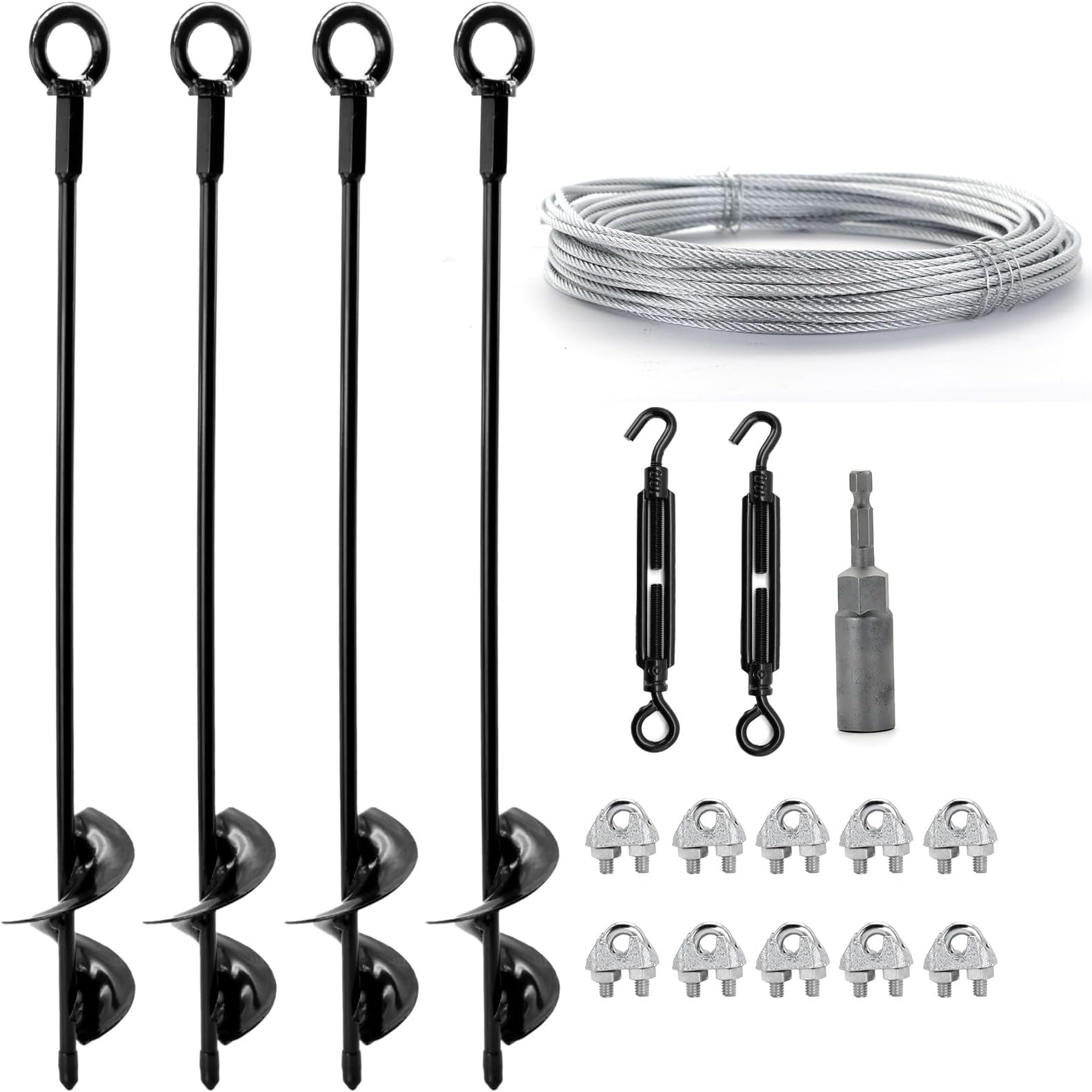 Fabulas Ground Anchors Heavy Duty, Swing Set Anchor Kit 18 Inch 8 Pack Screw in