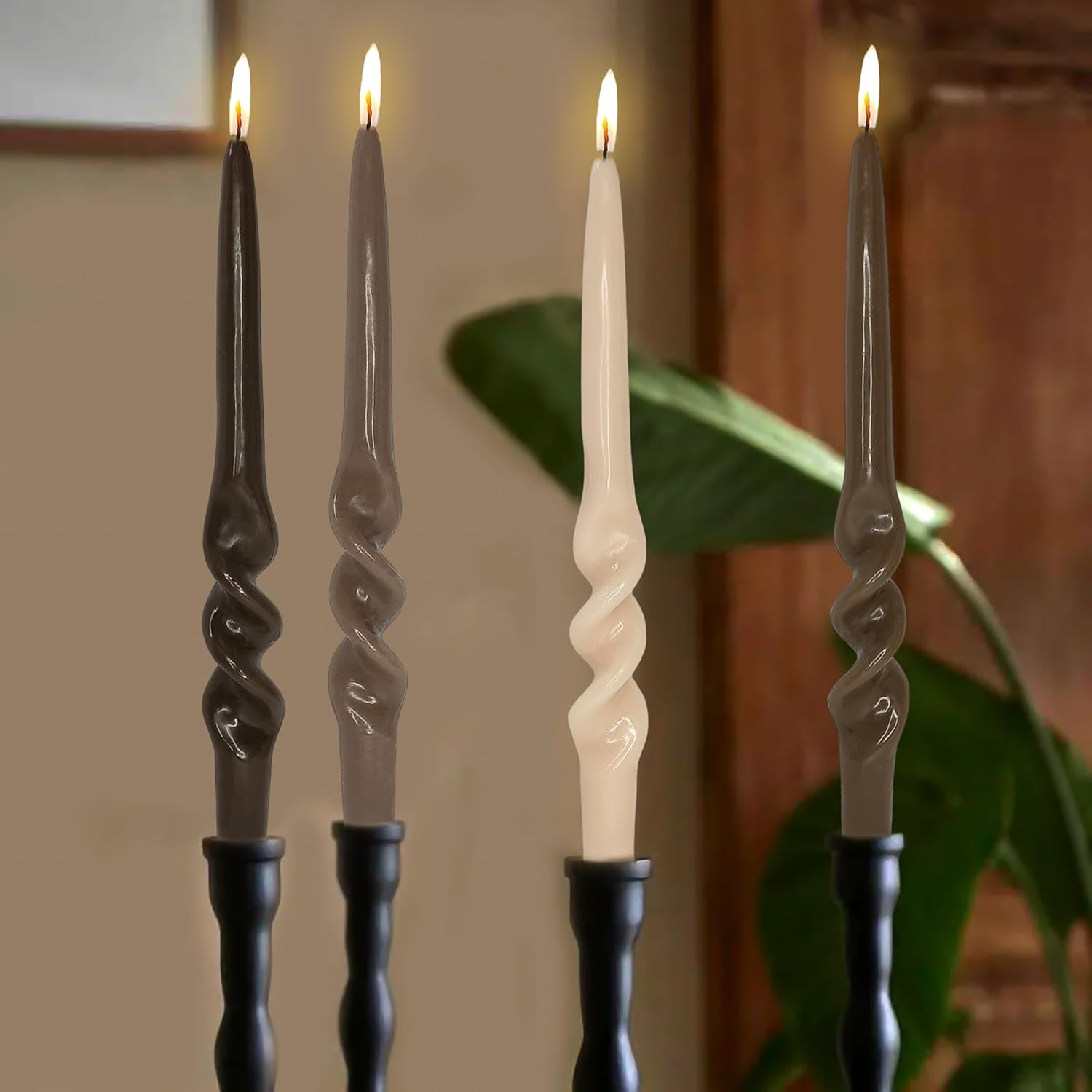 Spiral Taper Candles Twisted Candlestick Unscented Candle Stick Smokeless Candle Gradient Tapered Candlesticks for Dinner Wedding Homer Decor