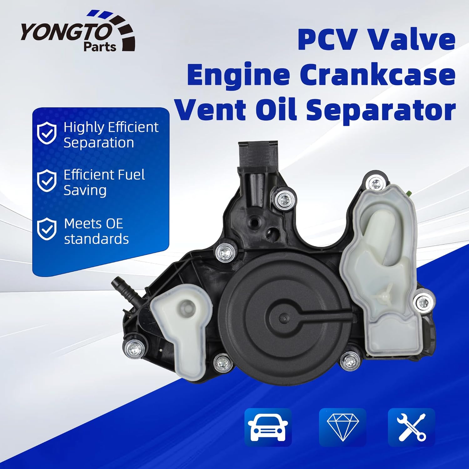 pcv valve engine crankcase vent oil separator 06k103495 compatible with audi a3 quattro a4 a5 a6 a7 q3 tt q7 2015-2018, volkswagen golf jetta passat bettle 1.8t 2.0t replace oe 06k013495aa
