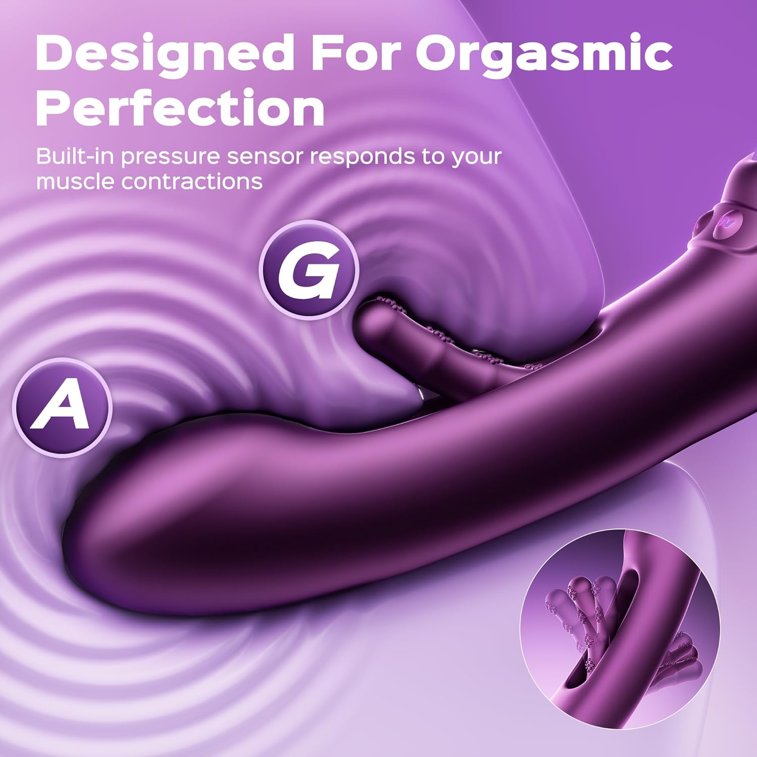 HoneyPlayBox Tempo G Spot Vibrator for Women, Adult Sex Toys, 9 Vibrating Modes & Flapping Finger App Controlled Vibrator Long Distance Adult Toys for Couples, Purple