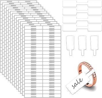 1000PCS Price Tags Stickers Jewelry Price Tag Labels,White Blank Pricing Sticker Label Tags, Self Adhesive Jewelry Sticker Tag Labesl for Necklace Earring Bracelet Ring Ballpoint Pen Writing