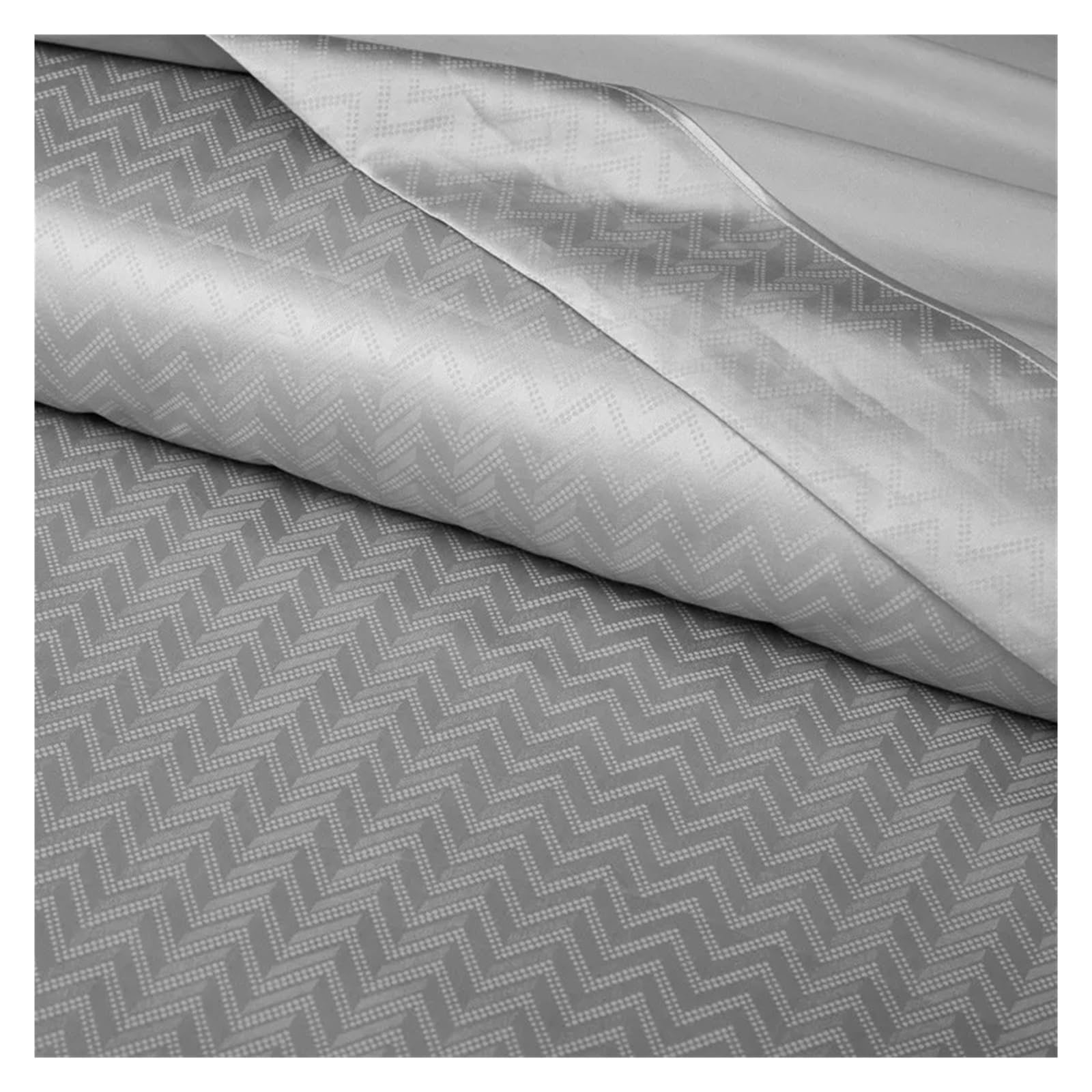 Parure De Lit 100% Coton égyptien 1200 Fils - Twin XL - Gris Uni - 3 Pièces