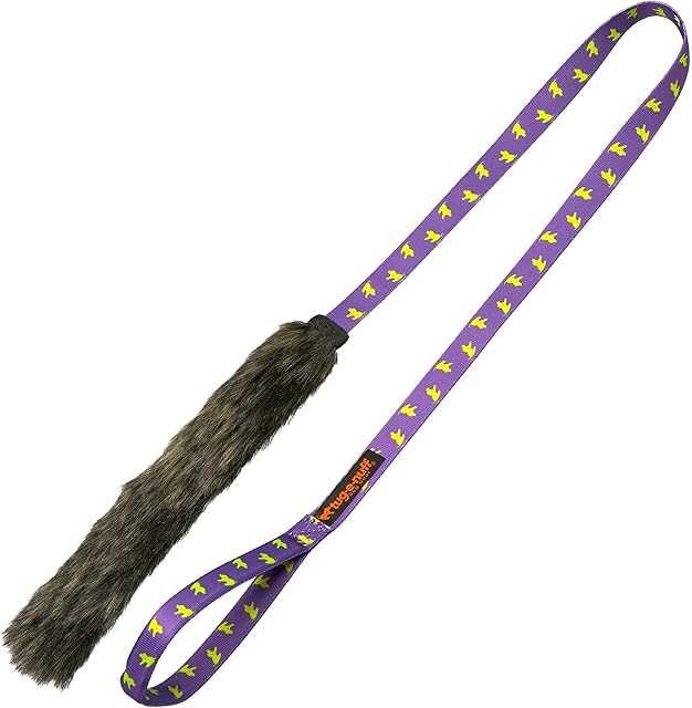 Tug-E-Nuff Durable Dog Tug Toy Chaser with Extra Long Handle | Ideal for Interactive Dog Training and Dogs of all Ages | Made of Faux Fur and Comes in 4 Colours | 47 x 11 inches in Size