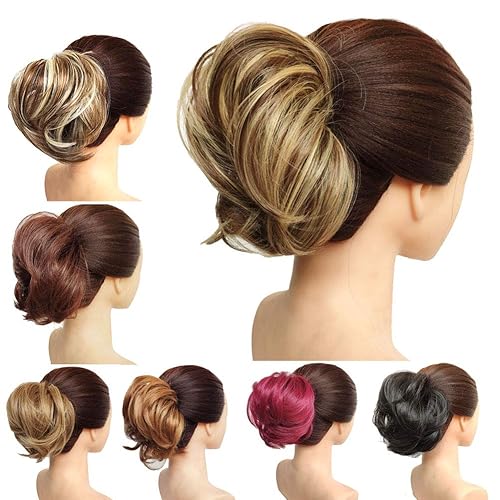 Pelo sintético moño desordenado pieza Chignon Instant Ponytail postizo para mujeres niñas (22H10)