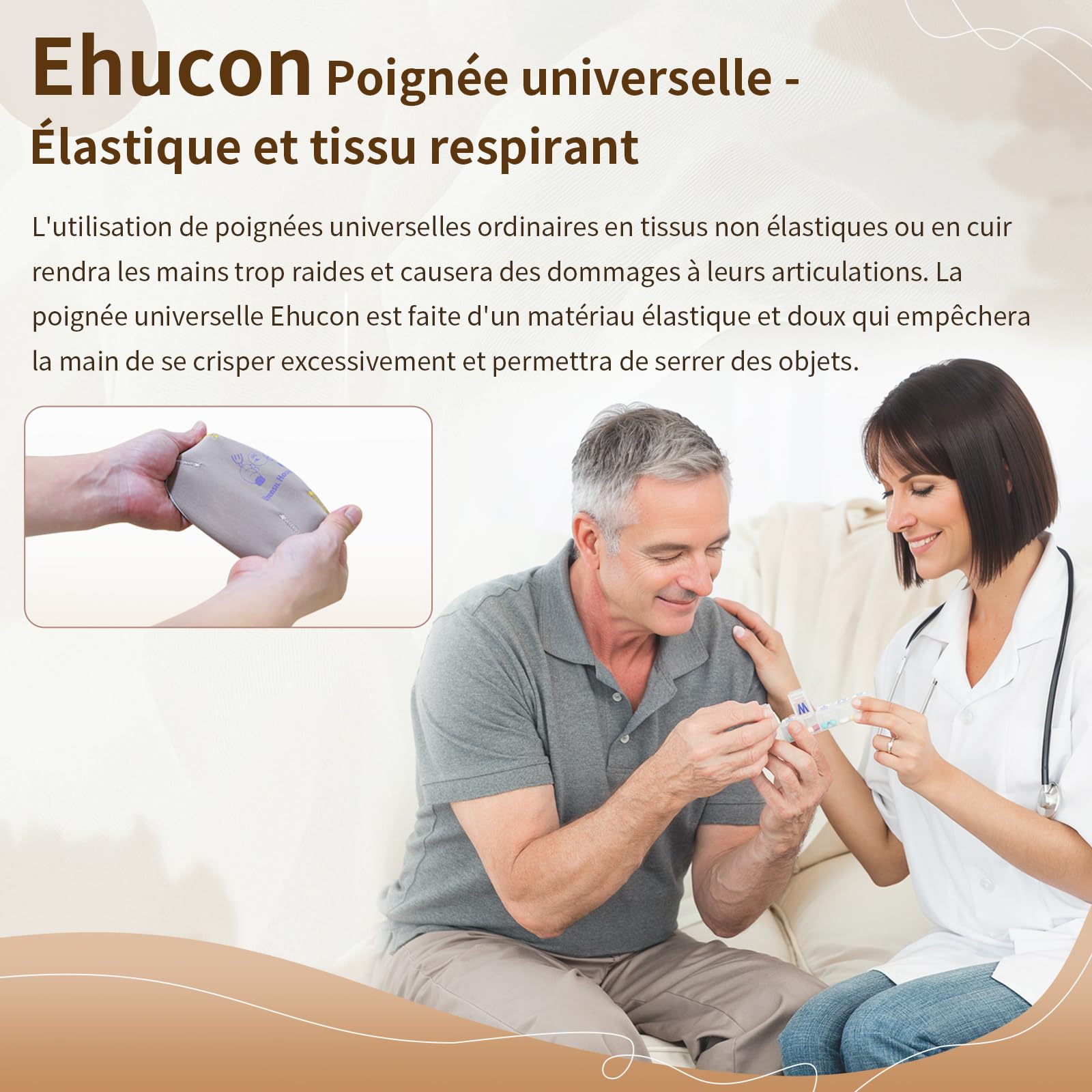 Ensemble D'ustensiles Adaptatifs Avec Manchon Élastique Universel, Pour Tremblements, Parkinson Ou Personnes Handicapées (Violet, Ensemble ustensiles (droit) et bracelet support)