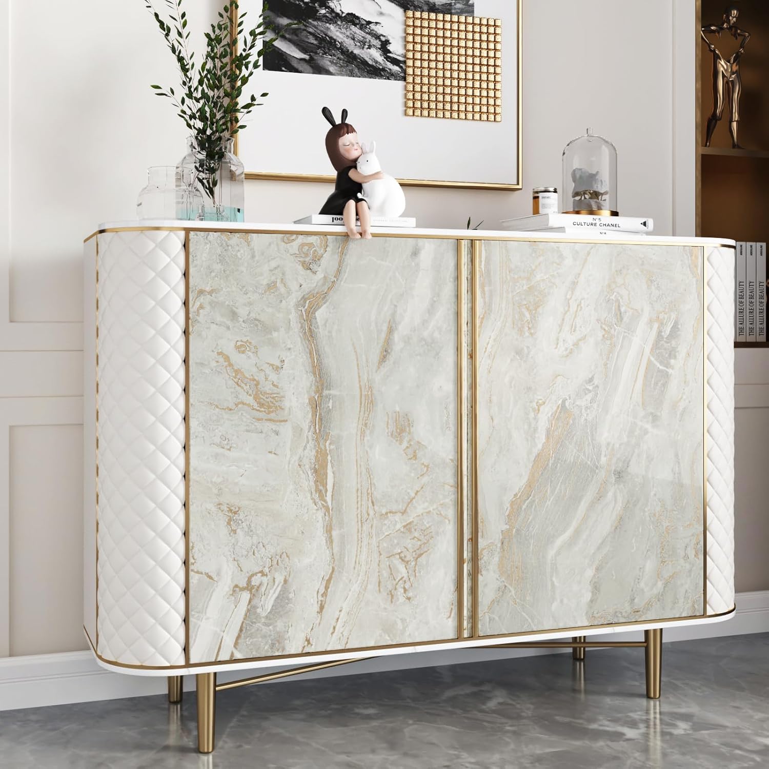 Large Gold Marble Contact Paper for Countertops 24 x 394 Shiny Marble Counter Top Peel and Stick Waterproof Wallpaper Vinyl Wrap Removable Granite Contact Paper for Kitchen Cabinets Desk