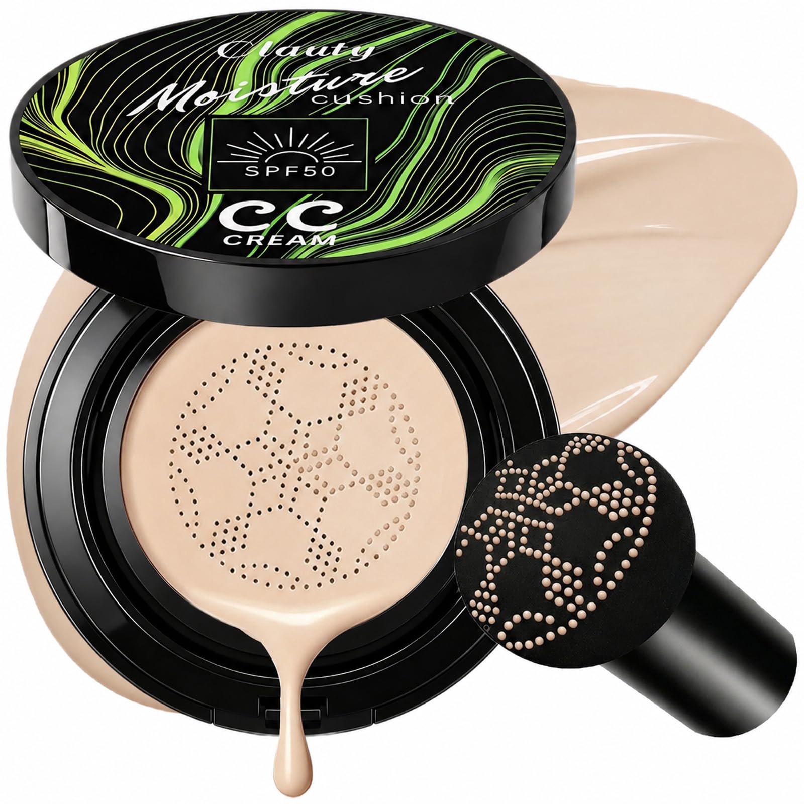 Cushion Foundation with SPF 50+, Full Coverage Korean Makeup BB Foundation Natural 3.21 Ounce (Pack of 1)