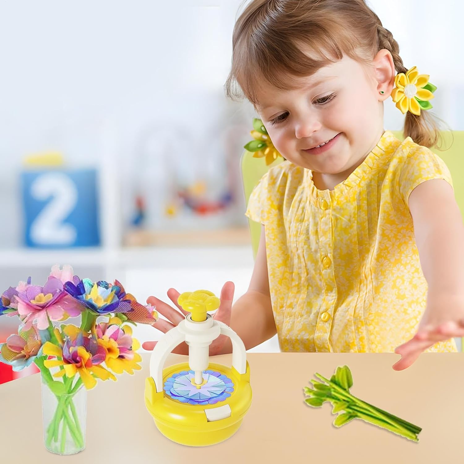 Flower Bouquet Making Kit - Flower Toy - Educational Tool Floral Decoration for Children 4-12 Years Old Wedding Home Birthday Party Decoration Activities