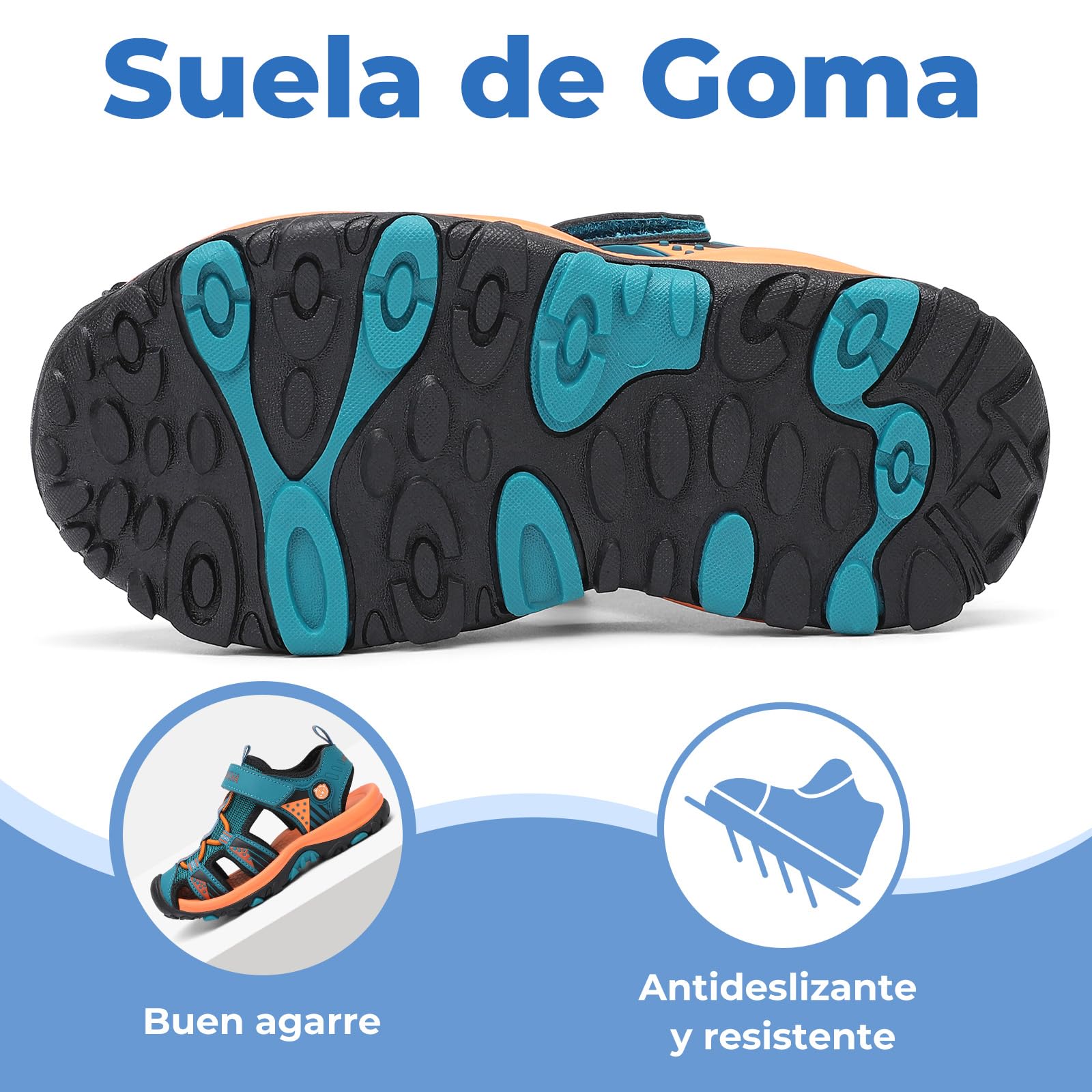 Mishansha Sandalias de Verano para Niños con Puntera Cerrada Resistentes y Cómodas para Actividades Al Aire Libre,25-38