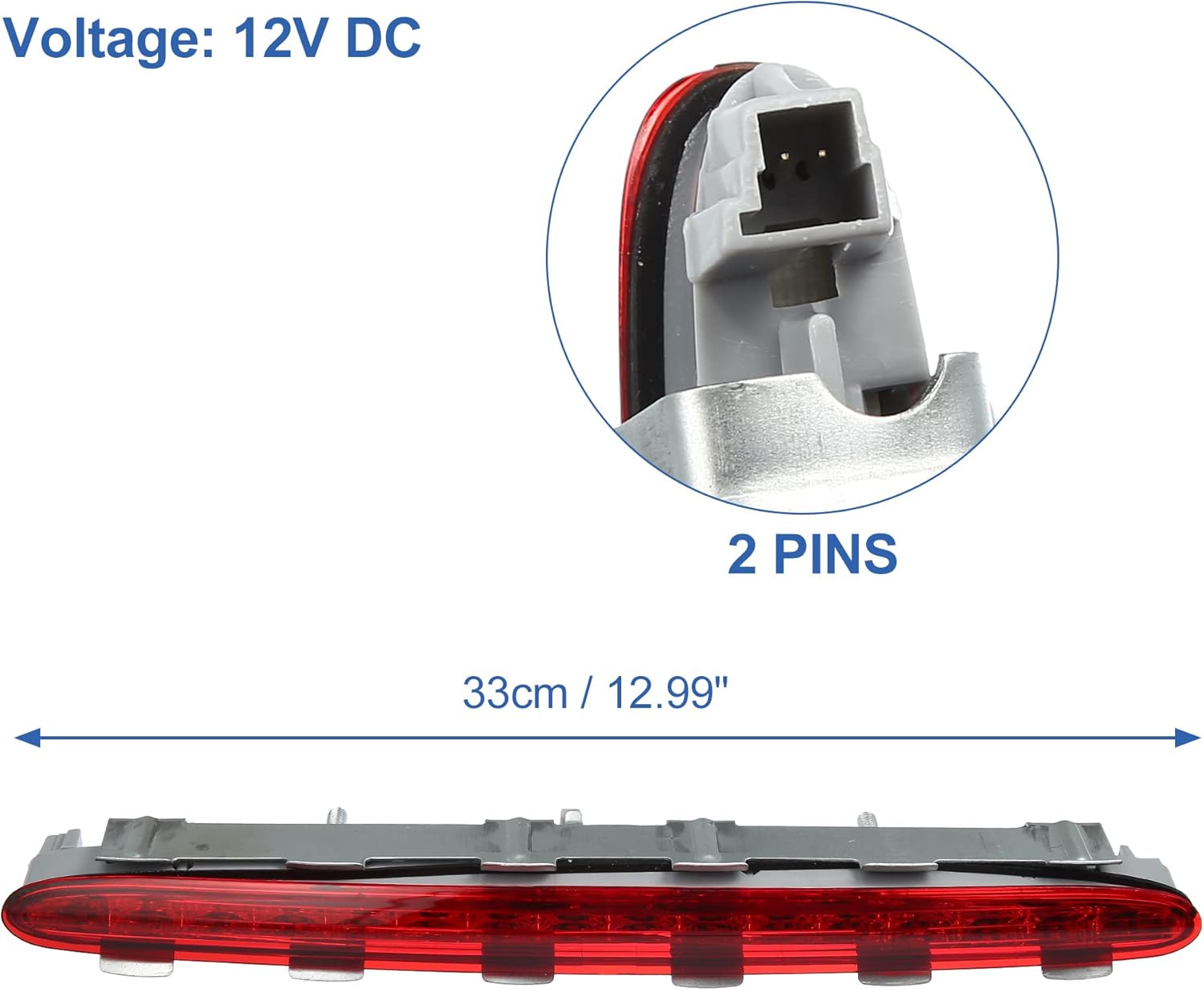 X AUTOHAUX High Level Third Rear Brake Stop Light A2098200156 for Mercedes-Benz CLK 320 Base 3.2L V6 - Gas 2003-2005 Red