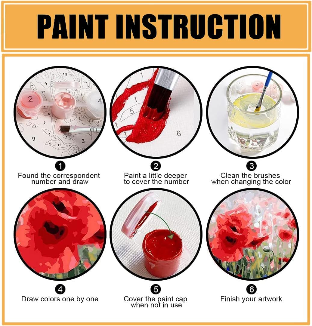igoodom Paint by Numbers Kit for Adults Beginner, Landscape Adult Paint by Number Kits on Canvas, DIY Adults' Paint-by-Number Kits for Gift Home Wall Decor 16x20inch