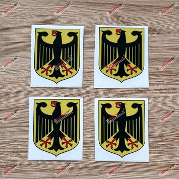 4X Glossy 2 German Coat of Arms Eagle Decal Sticker Car Vinyl Deutschland Germany