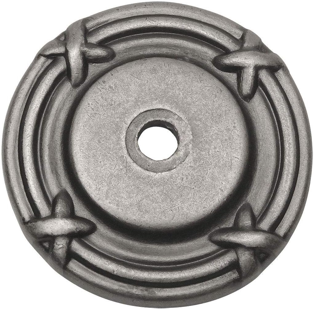 10 Pack - Cosmas 9468WN Weathered Nickel Cabinet Hardware Knob Backplate/Back Plate