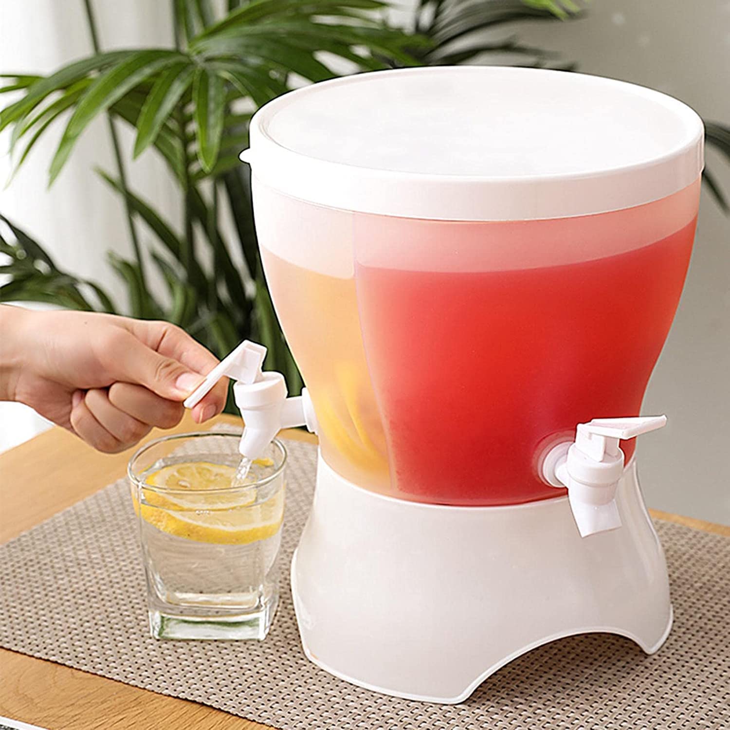 TONSYL Dispenser Jar for Juice, Drink, Water & for Beverages at Picnic, Office with Faucet Container Best for Party Good Capacity with Lid (5.5L Drink Beverage Dispenser)