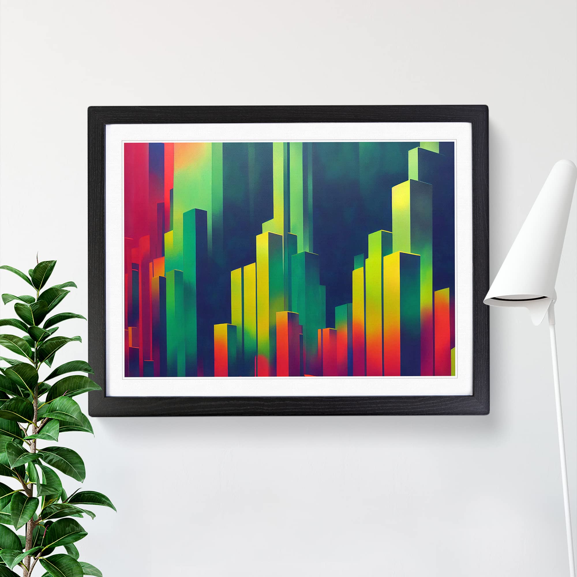 Supreme Skyscraper Skyline Abstract Framed Print, Black, A3 (46 x 34 cm) - Image 3