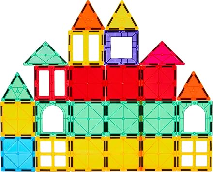 Gemmicc Magnetic Tiles, Magnetic Toys Building Blocks for Kids, STEM Certified Educational Toys, Starter Set Magnetic Puzzle Stacking Blocks, Sensory Montessori Toys for Boys and Girls 34PCS