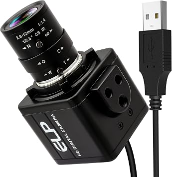 16MP HD USB Camera, 2.8-12mm 4X Optical Manual Zoom CS Mount Lens, High Resolution for Lightburn, OpenCV, Live Streaming & USB Microscope, Plug & Play for Windows, Linux, Jetson Nano