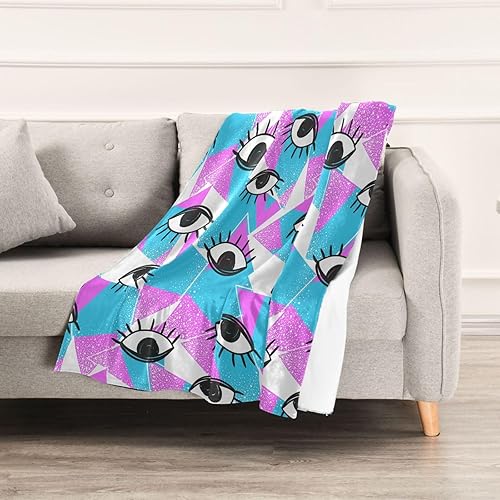Miniatura 5 de Eyes Geometric Fashion Plush Blanket Comfy Ultra-Soft Fall Flannel Fleece Blanket 60"x90" for Office Travel